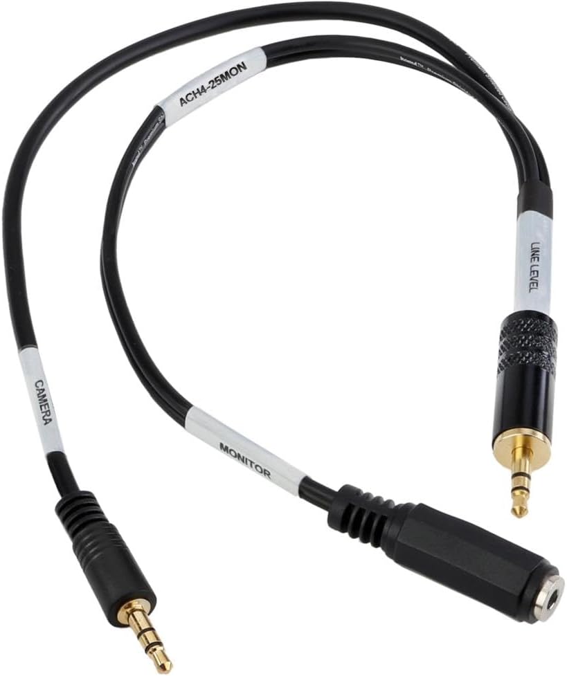 Line-to-Mic Attenuator Cable, 25 dB Pad with Headphone Monitoring