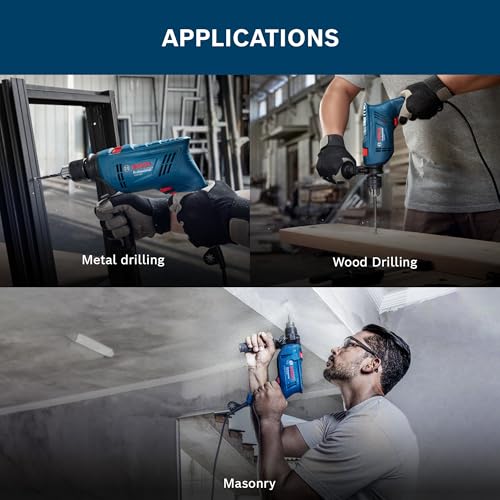 Image of BOSCH GSB 600 Corded Electric Impact Drill Wrap Set| 600W Motor | Speed upto 3000 RPM | Rated Torque of 1.4 Nm | Impact rate of 48000 BPM | Forward /Reverse Rotation, Double Insulation | 1 Yr Warranty