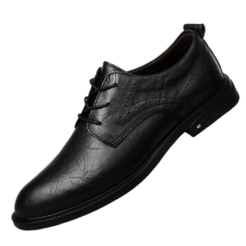 Spring Autumn Black Simple Loafers Fashionable Men Lace-Up Oxford Shoes British Style Elegant Luxury Leather Shoes