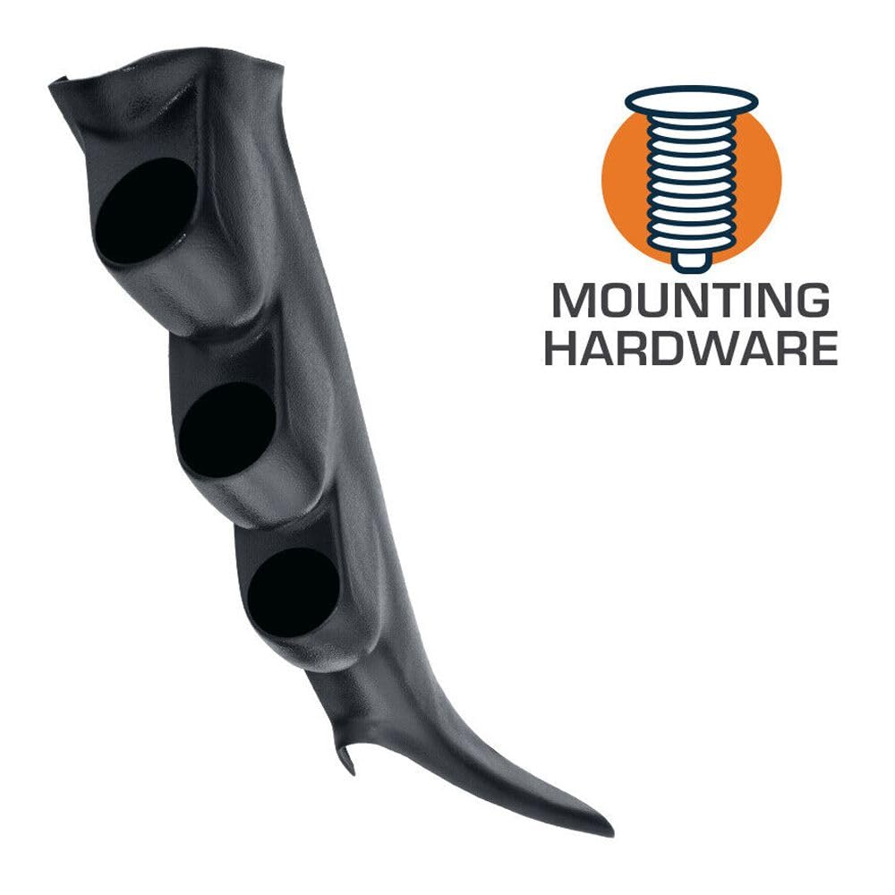 Hylorvin Graphite Triple Gauge 52mm Pillar ABS Plastic for Silverado 1500/1500HD/2500HD/3500 Classic 07 for Silverado 1500/2500 00-06 for Silverado 1500HD 01-03 05-06 for Sierra 1500 00-06