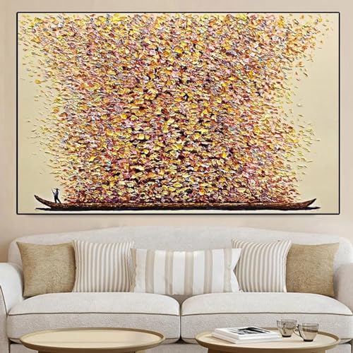 Impression de bateau coloré abstrait sur toile d'art moderne de luxe