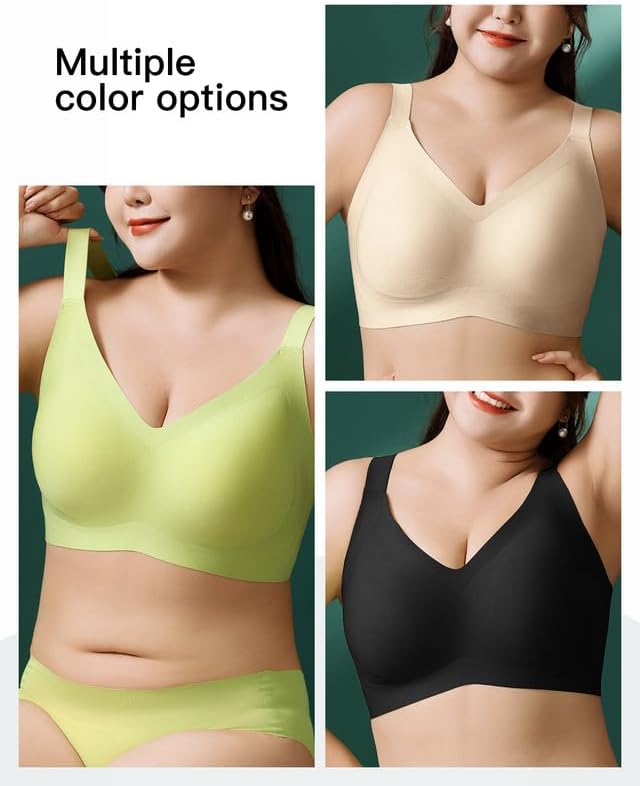 Minimizer Bras for Women Full Coverage Wireless Plus Size Seamless Bralette Removable Pads Adjustable Comfort 32A-42E - Image 7
