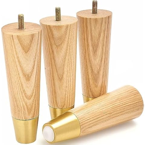 Ash Wood Furniture Legs with Gold Caps Cover