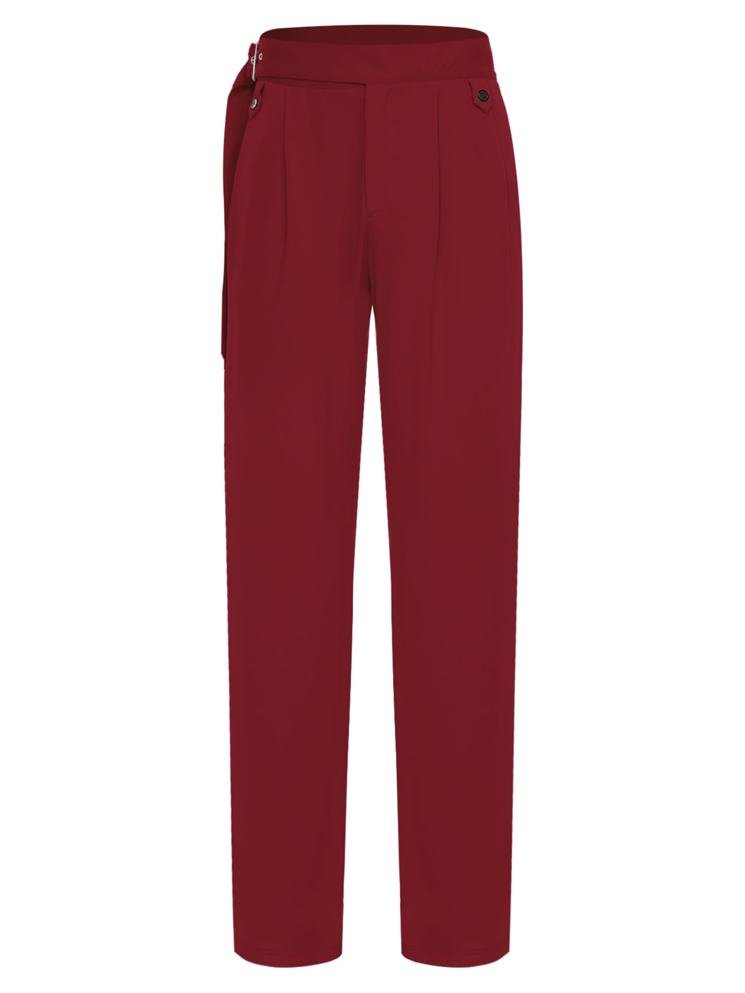 TTAO Pantalones de baile latino para hombre, con cinturón ajustable para competición, baile de salón