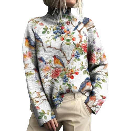 Turtleneck Sweater Women Casual Long-Sleeved Chunky Pullover Sweater Fashion Outfits Fall Winter Clothes 2025