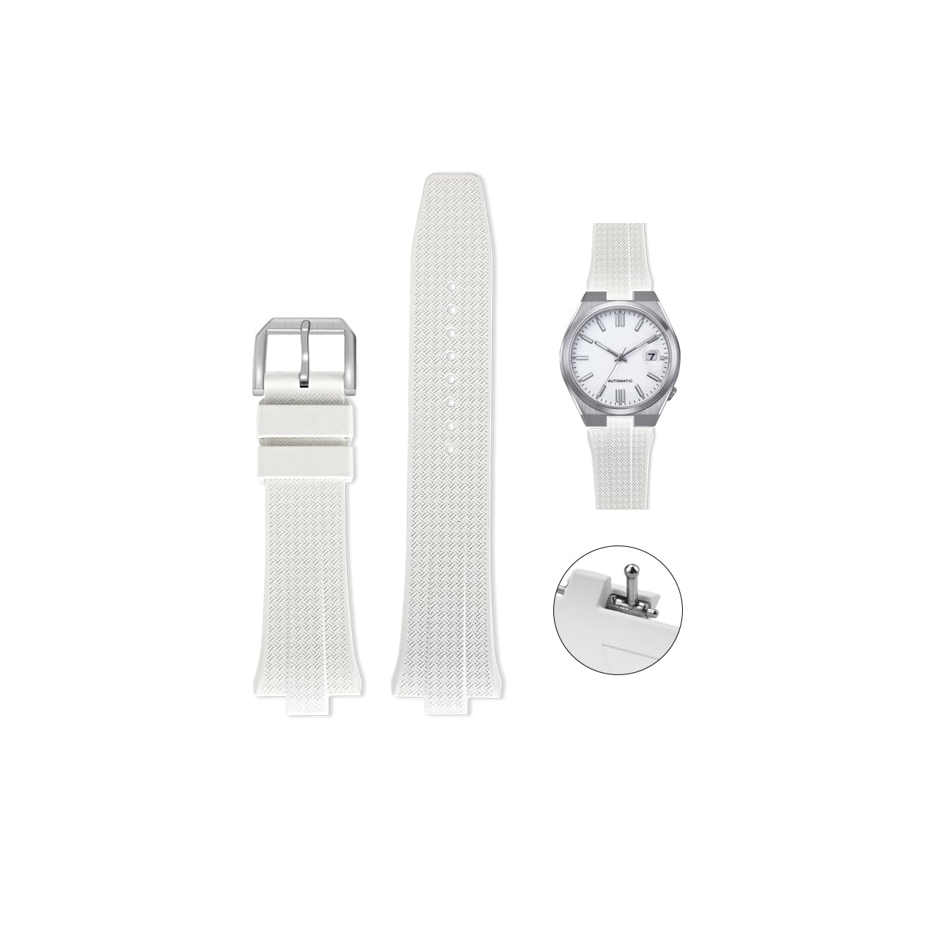 Quick Release 26mm FKM Rubber Band For Citizen Tsuyosa Watches, Replacement FKM Watch Band For Citizen Tsuyosa Watches