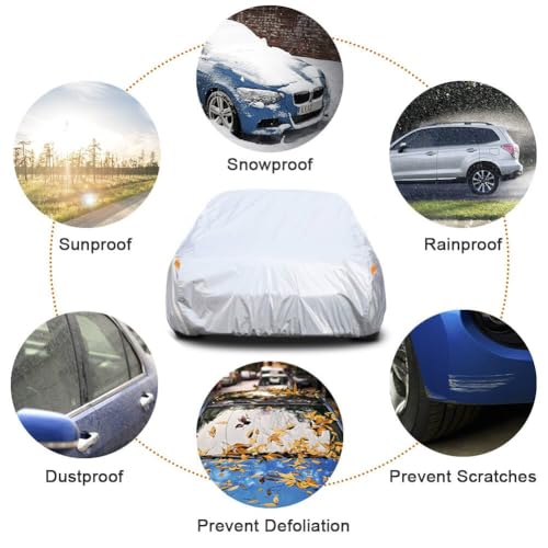 Image of Kayme 6 Layers Car Cover Custom fit for Ford Mustang /Shelby (1964-2025) Waterproof All Weather for Automobiles, Outdoor Full Cover Rain Sun UV Protection.Silver