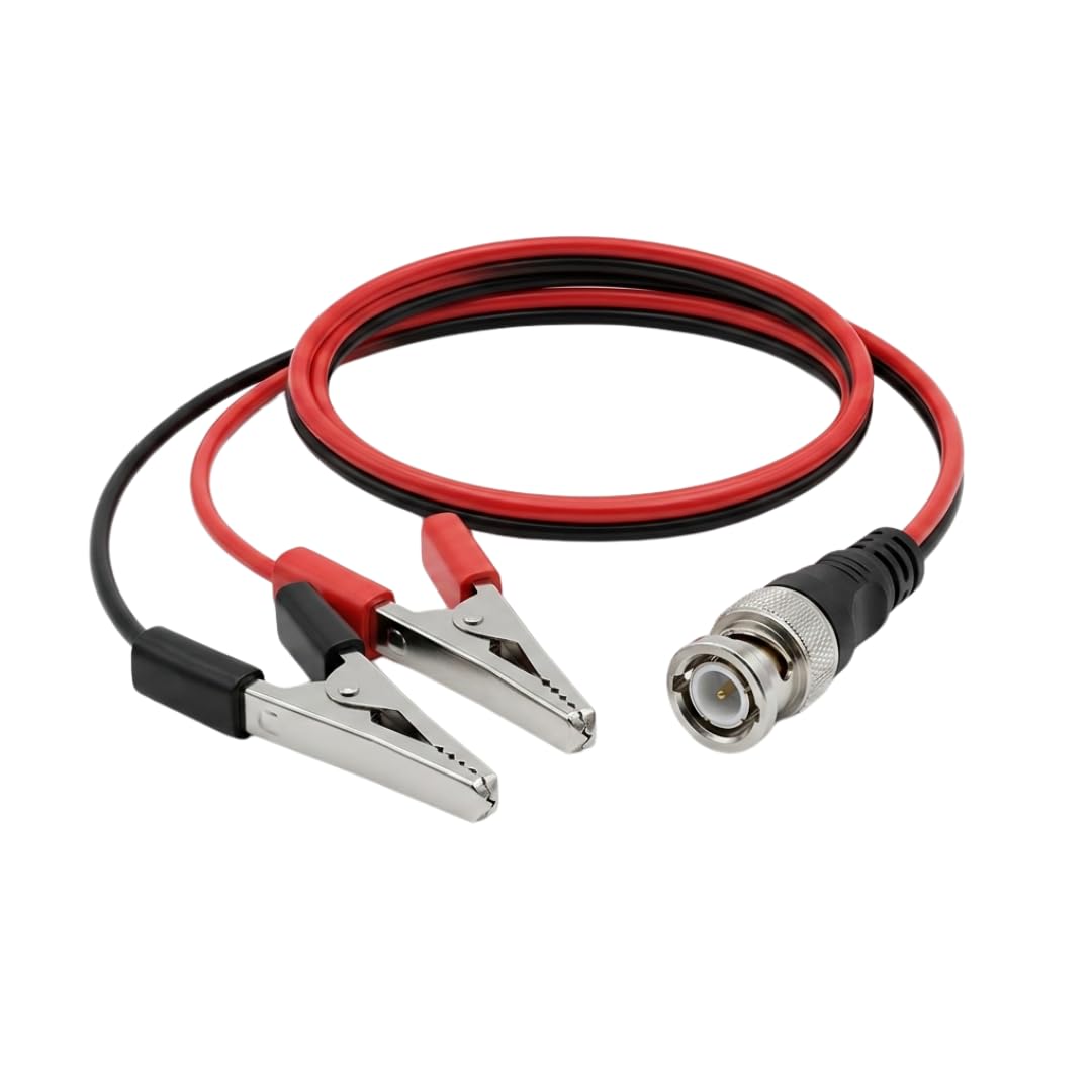 WIRESLAB 1Meter Alligator Test Probe Lead - red/Black Multifunction Combination Test Cable Wire BNC Pin Male Plug to Dual Alligator Clip (BNC to Crocodile Probe)-image-39