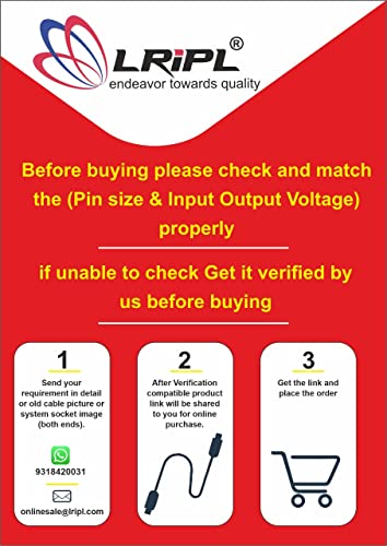 Image of LRIPL 12V 1Amp Power Adapter with 2.5mm Pin 1 Meter Cable | Heavy Duty SMPS Converter Supply for Router, CCTV, DVR, NVR, Set Top Box & LCD Monitor & Electronic Devices - BIS Certified