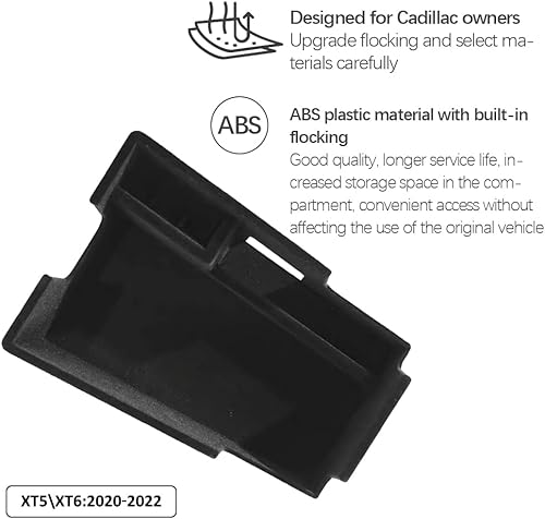 Miniatura 5 de yboueo Organizador de consola central con bandeja de almacenamiento para reposabrazos compatible con accesorios Cadillac XT5 2023 2022 2021 2020,