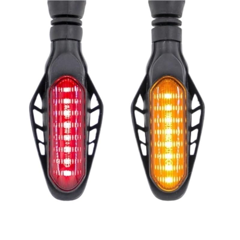 Clignotant moto universel 12V multifonction avec feu de jour blanc et frein rouge