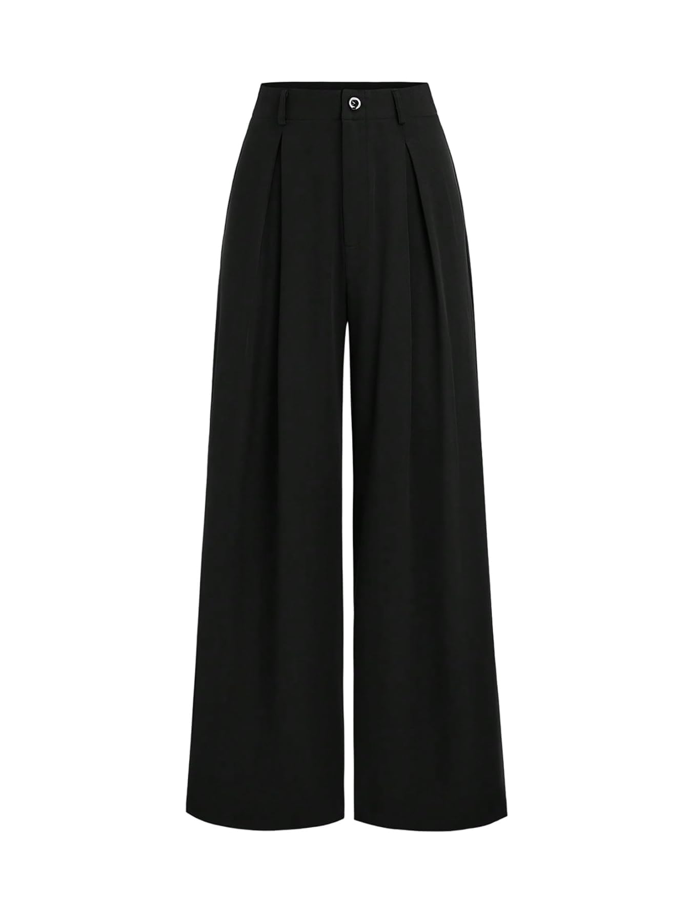 SOLY HUX Damen Lange Hose Elegant Palazzon Hosen Office Casualshose Anzughose mit Reißverschluss Freizeithose Stoffhose Breite Bein Geradehose