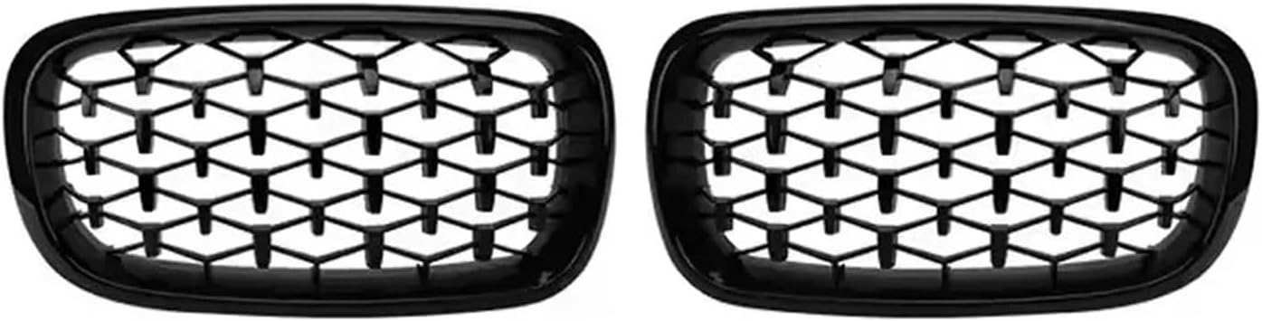 Silver Diamonds Style Front Bumper Kidney Grilles Compatible For BMW X5 F15 X6 F16 2014-2019 X5M F85 X6M F86 Single Grill(Diamond-Glossy Black)