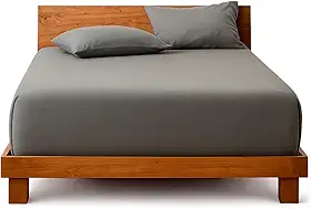 Decolab Jogo de Lençol Malha 100% Algodão Extra Macio - Roupa De Cama Antiácaro, Inclui Lençol Com Elástico (Forro) E Fronhas (Cinza-escuro, Casal Simples)