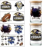 4 Sheet UV DTF Cup Wraps for 16 Oz Glass Cups USA Football Decals (Rav)