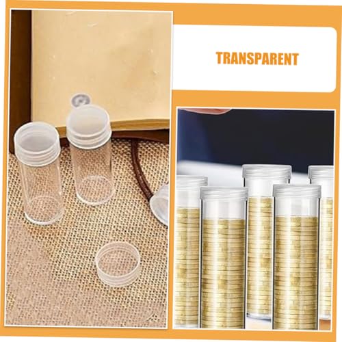 6 tubos transparentes para almacenamiento y organización de monedas miniatura 3