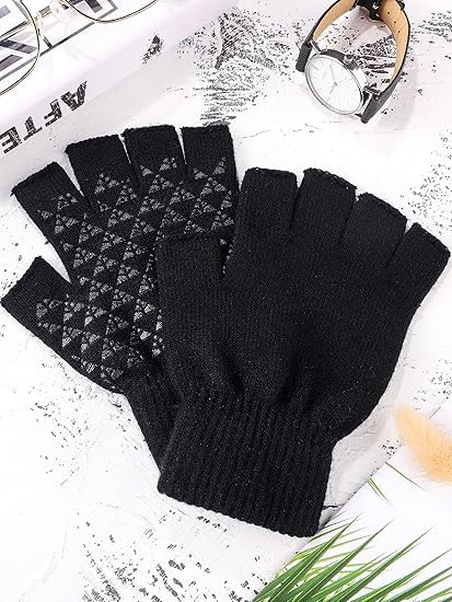 Image of Half Finger warm Woolen Winter hand gloves for men and women /woolen gloves /winter gloves