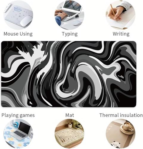 Image of Saco XXL Gaming Mouse Pad for PC - Large Desk Mat 900x400x3mm, Extended Non-Slip Rubber Base, Waterproof Surface, Fluid Design, Big Keyboard Mouse Pad for Office & Home Setup