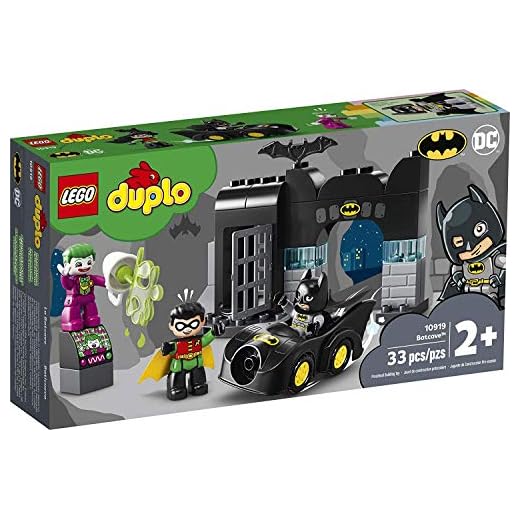 LEGO DUPLO Batman Batcave 10919 Action Figure Toy for Toddlers; with Batman, Robin, The Joker and The Batmobile; Great Gift for Super Hero Kids Who Love Imaginative Play, New 2020 (33 Pieces)