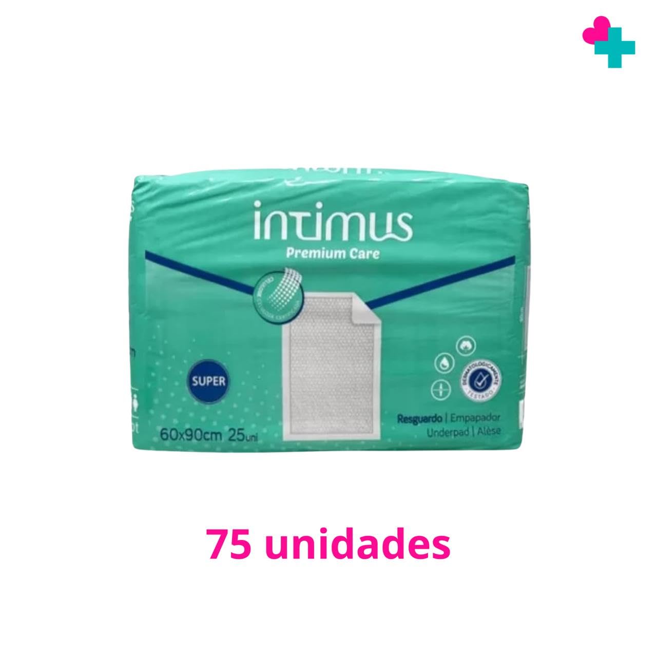 Salvacamas Desechables Intimus 60x90 cm 75 Unidades. Empapadores Absorción Super. Resguardos Bebé. Protector de Cama para Incontinencia. Empapadores Perros 60x90 cm. Empapadores Cama Adultos.
