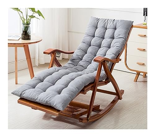 JYARZ Tumbona Sillas Plegables Sillón Reclinable De Bambú, Madera, Plegable, Descanso para El Almuerzo, Gravedad Cero, Almohada Relajante para Cuello para Jardín Ocio Jardin Exterior(E+Cushion)