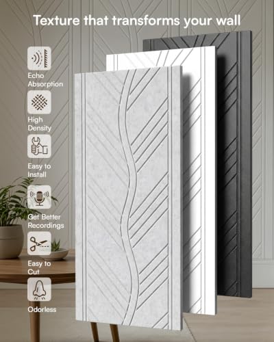 Image of SODOCT 6 Pack Large Acoustic Panels, 47.2 inch X 23.6 inch X 0.4 inch Sound Proof Panels for Walls, Wall Paneles Decorativos Para Pared for Home Studio & Office, Gray