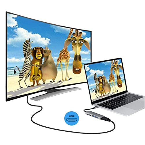 Image of USB HUB 5 in 1 USB C Hub Multiport Adapter, Type C to HDMI 4K 30Hz /USB3.0 /TF /SD Card Reader, Type C Converter Compatible with Mate10 /P20, S8 /S9 /Note9, iOS Devices (USB C TO 5 IN 1 WITH HDMI HUB)
