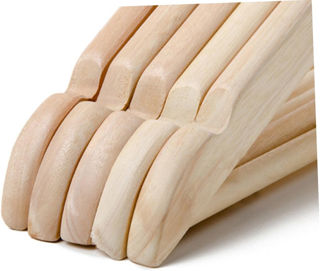 Heavy Duty Wooden Clothes Hangers 2 Pack Suit Hangers with Connector Hooks Non-Slip Bars for Coats Dresses