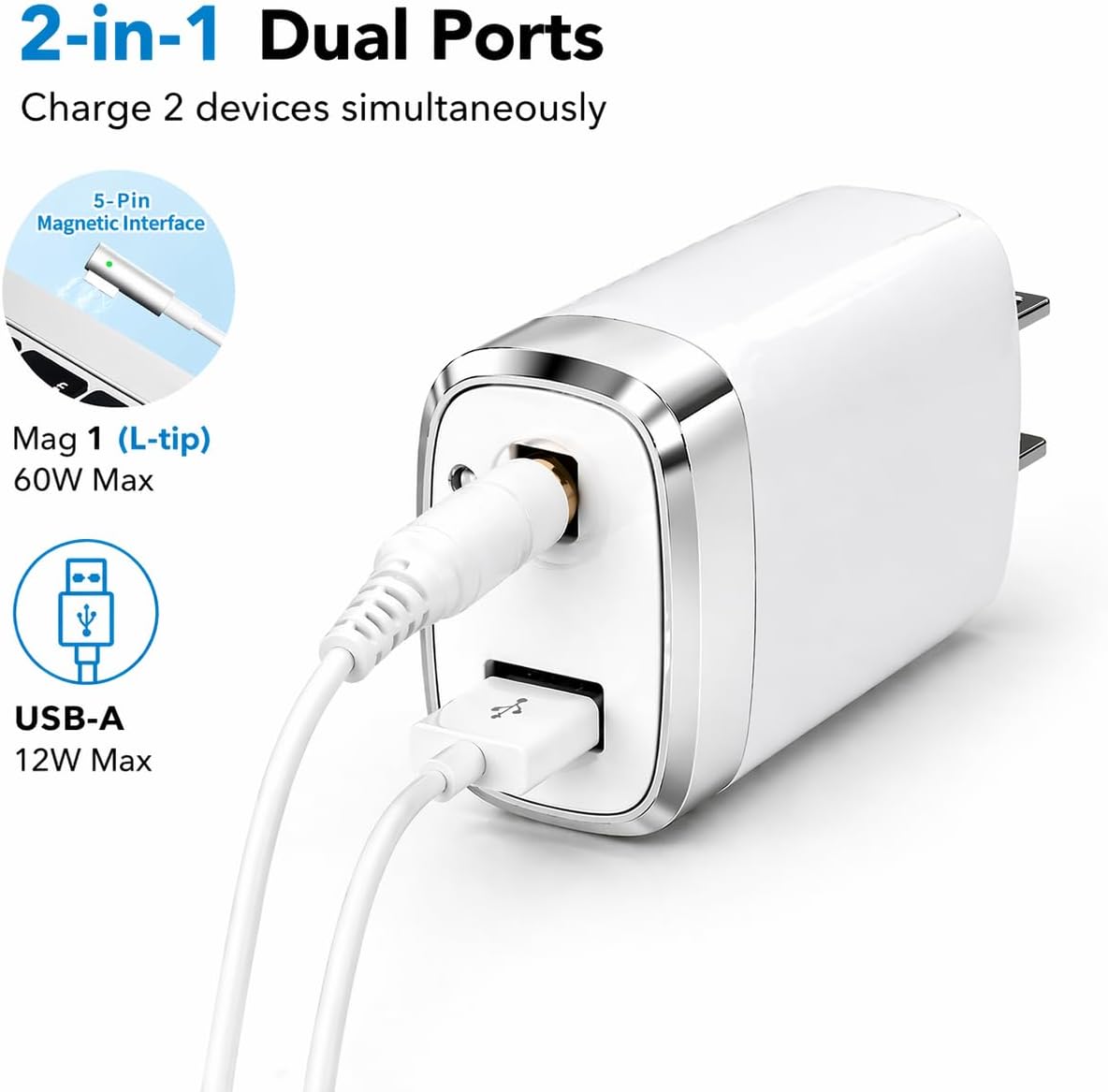 Mac Book Pro Charger 60W L-Tip Mag 1 Power Adapter for 13" Before Mid 2012 image 4