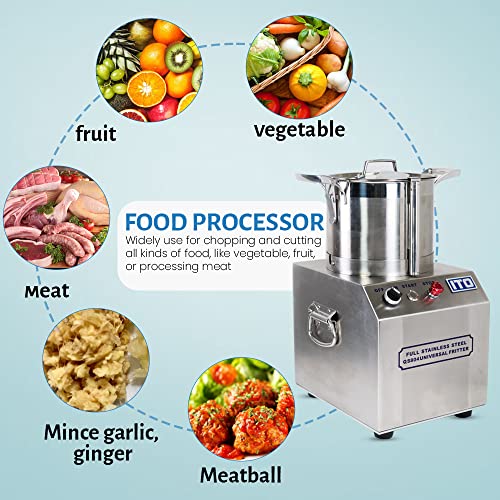 – 550W Electric 4L Stainless-Steel, Commercial Grade Food Chopper Processor Machine - Kitchen Fritter - 1400RPM High Output with Removable Blades - CE Certified