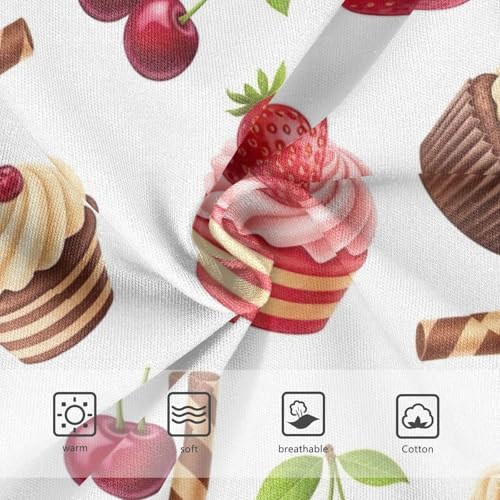 Cute Chocolate Strawberry Cupcakes Cotton Toddler Underwear, Cotton Underwear Girls, 2T–8 Years3