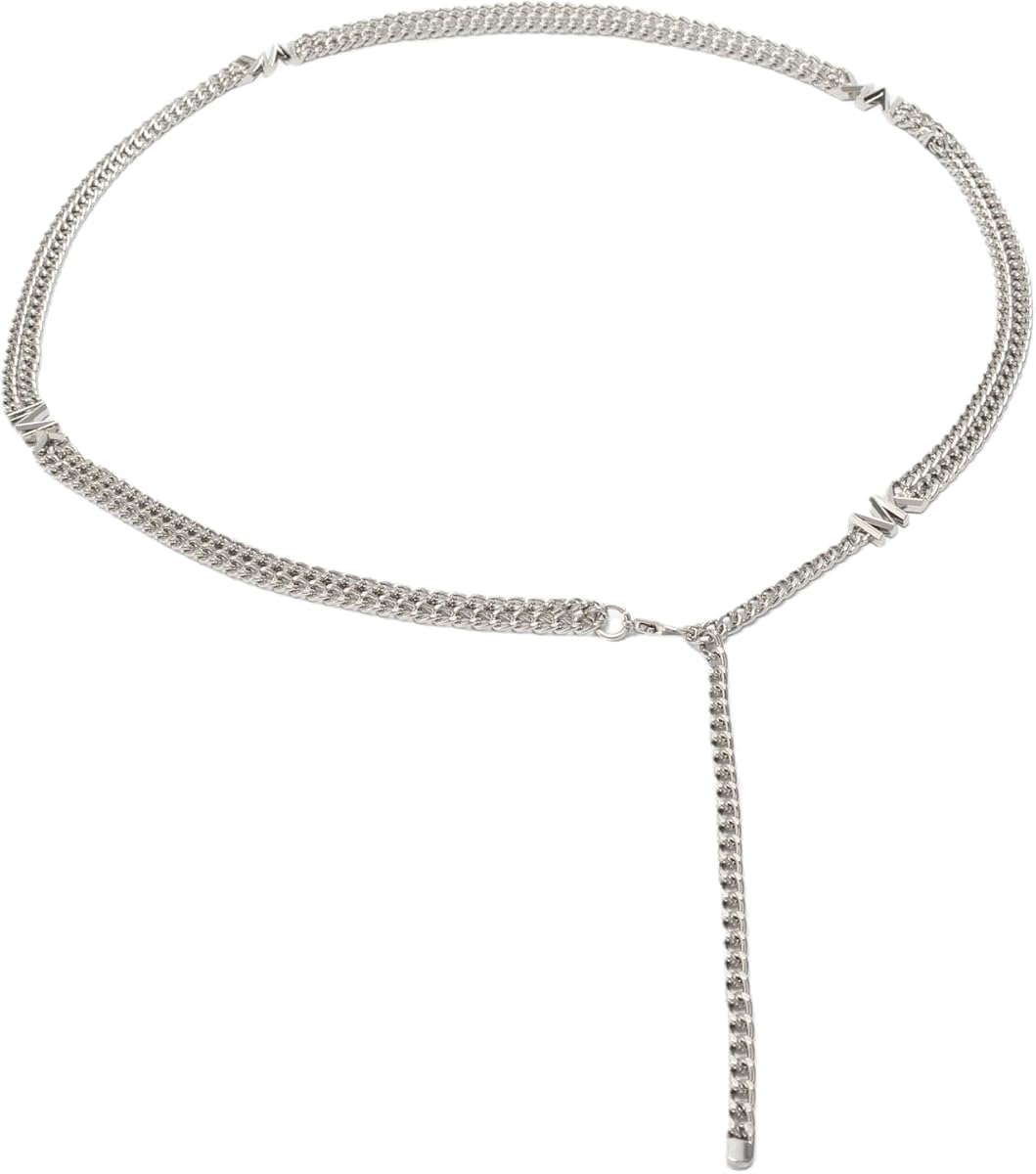 Michael Kors Cinturón de doble cadena para mujer, accesorio elegante y versátil para el día a día, ajuste ajustable