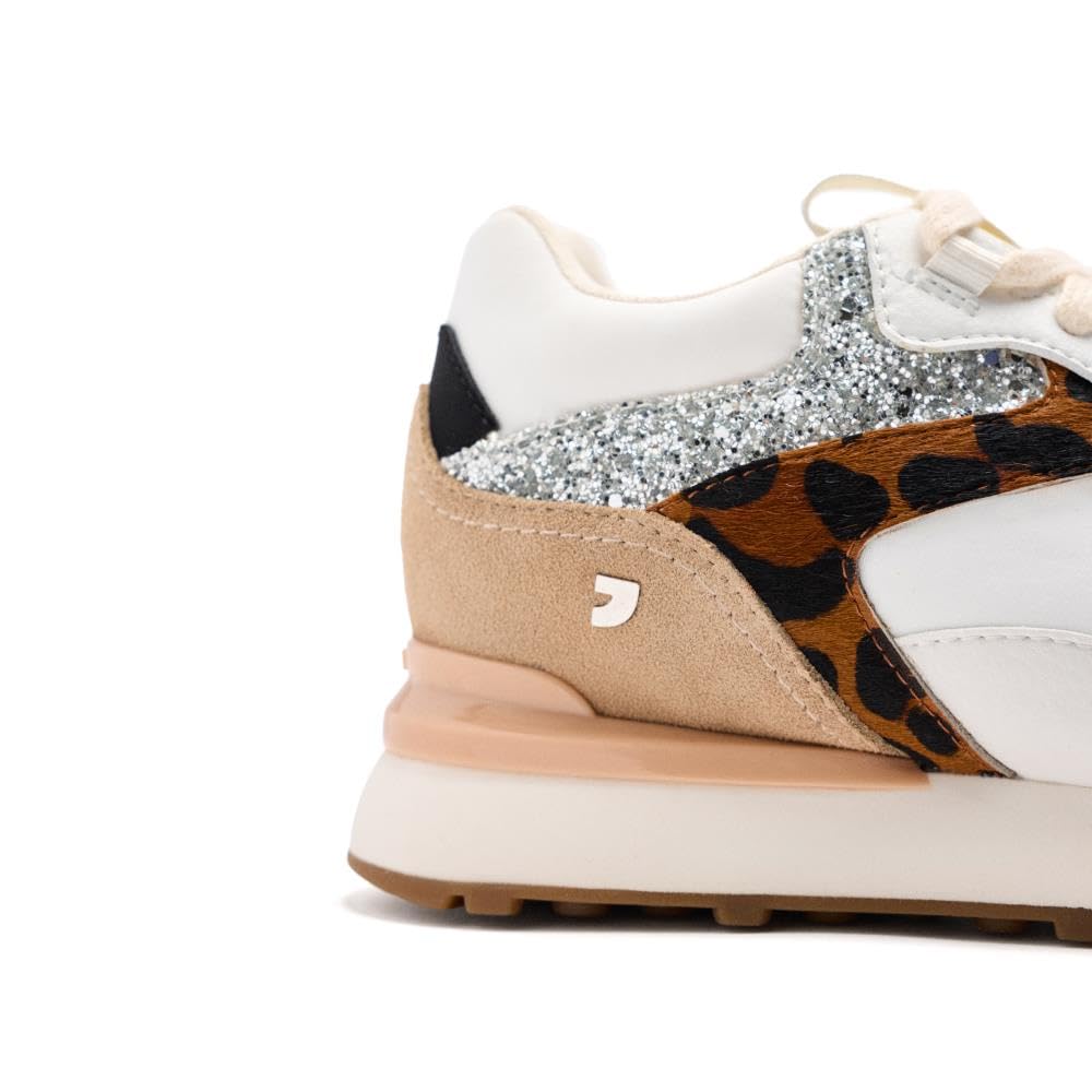 Sneakers Pelle con Zeppa Leopardata E Shine Etna