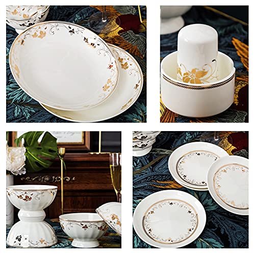 Porzellan-Geschirr-Set, Schlichtes Design, Kombinationssets Aus Schüsseln, Desserttellern, Suppentellern, Speisetellern Usw. Für Geschenke, Hochzeit, Hotel, Weihnachten, 60-Teilig 3 Porzellan-Geschirr-Set, Schlichtes Design, Kombinationssets Aus Schüsseln, Desserttellern, Suppentellern, Speisetellern Usw. Für Geschenke, Hochzeit, Hotel, Weihnachten, 60-Teilig