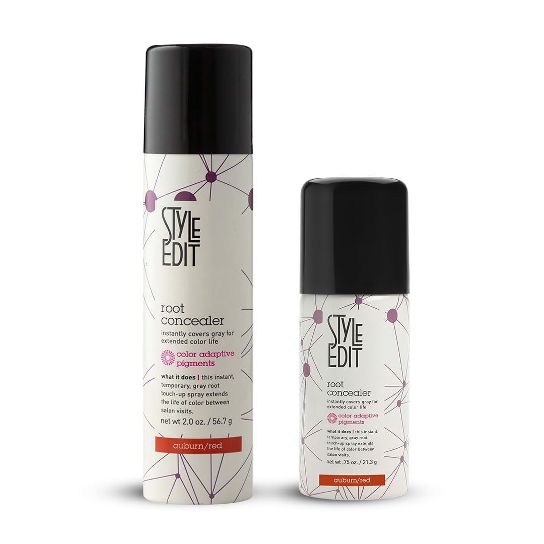 Dark Auburn Travel Size and Full Sized Root Concealer Duo to Cover Up Roots and Grays.