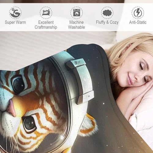 Couverture tigre 3D en flanelle de qualité supérieure pour lit chic - 4