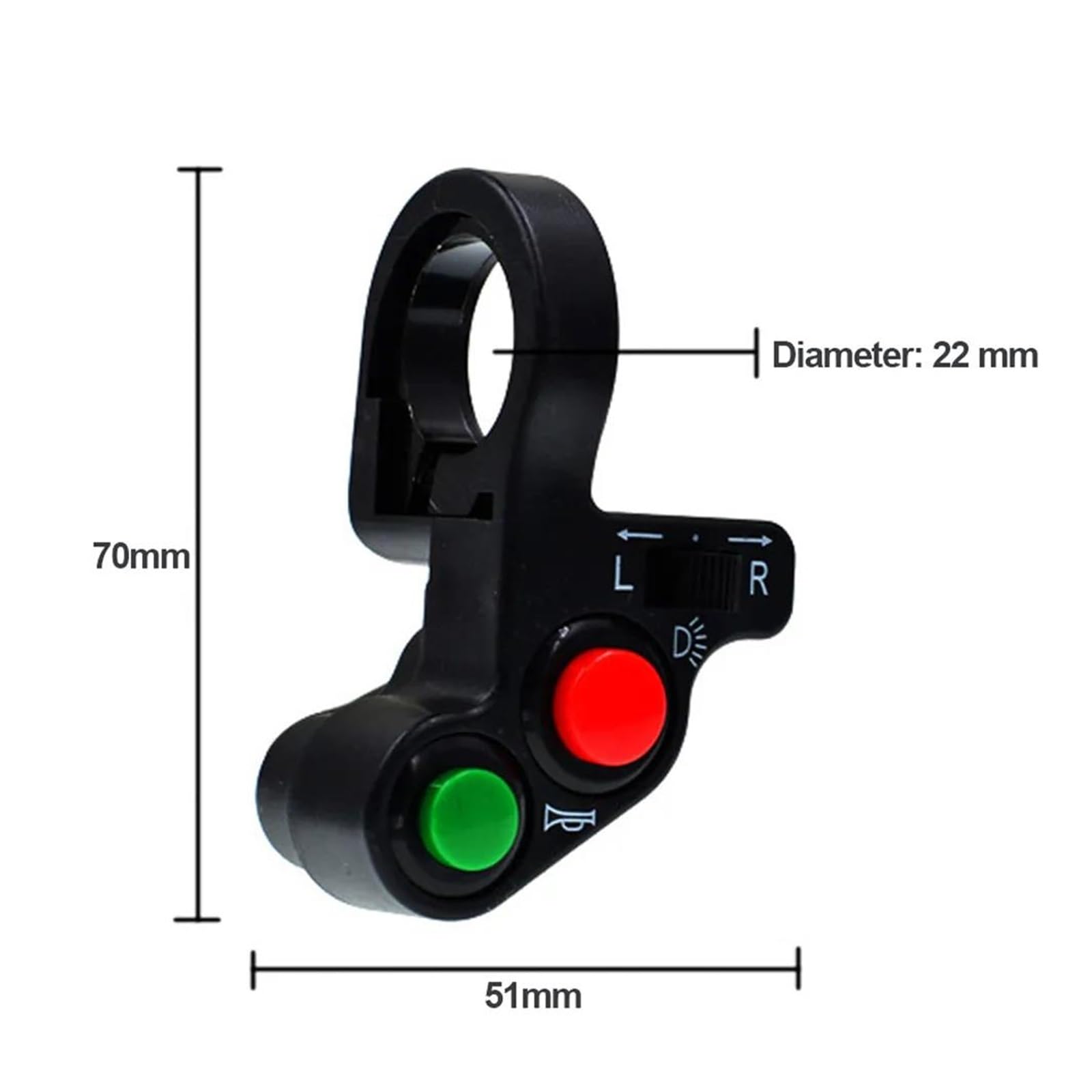 Interruttore Per Clacson 3 In 1 Per Faro E-bike, Indicatori - Foto 5