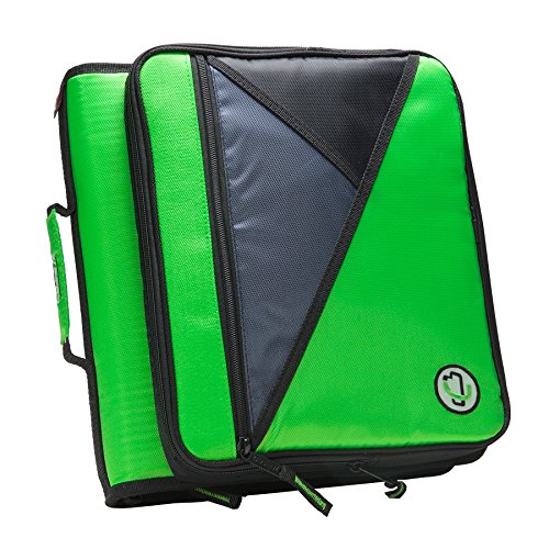 Image of Case-it Universal 2-Inch 3-Ring Zipper Binder, Holds 13 Inch Laptop, Neon Green (LT-007-NeoGrn)