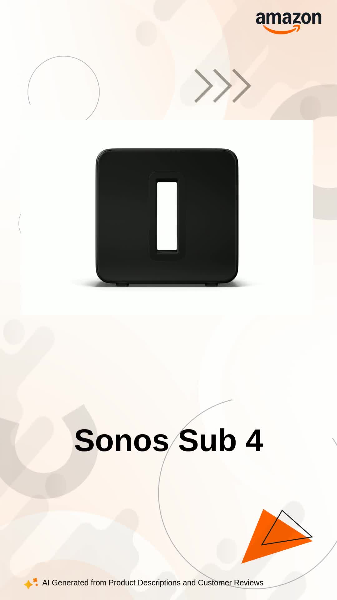 Sonos Sub 4 | Wireless Subwoofer with Powerful Bass for Immersive