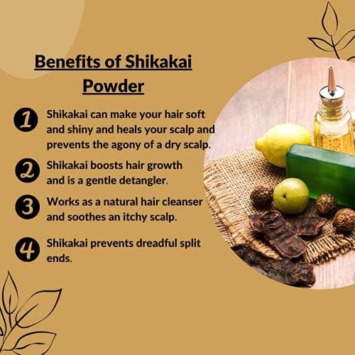 Organic Shikakai Powder By Mi Nature | Acacia Concinna | Usda Nop Certified 100% Organic | Vegan | Excellent Hair Conditioner (8 Oz) #TOP1