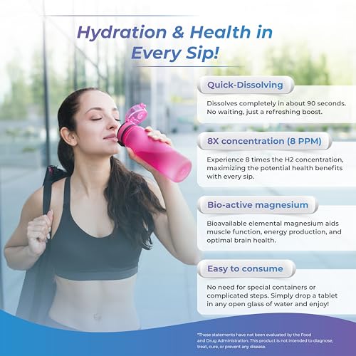 Wellness Extract H2 Molecular Hydrogen Water Tablets with effervescent Technology for Healthy Hydration, Optimal Energy, and Metabolism Support; 8 PPM. - Image 8