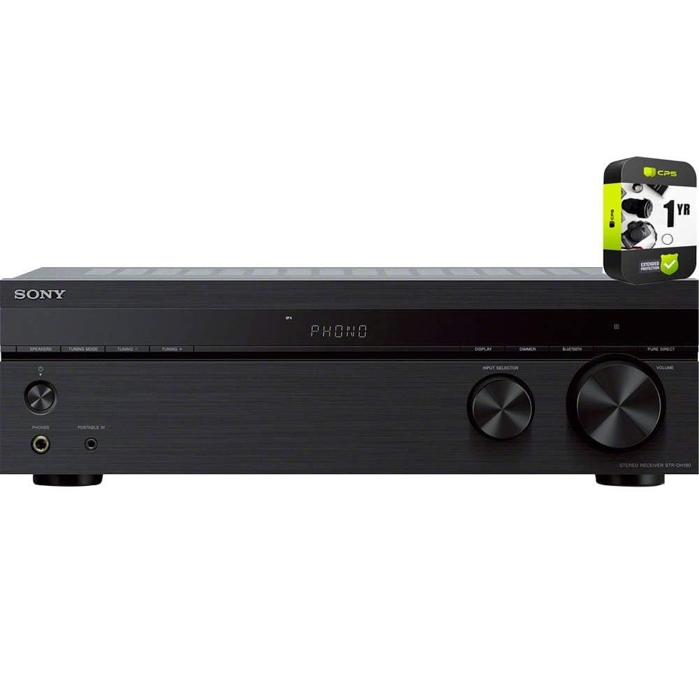 STRDH190 2-Ch Stereo Receiver with Phono Inputs and Bluetooth Bundle with Bonus 1 YR CPS Enhanced Warranty Pack