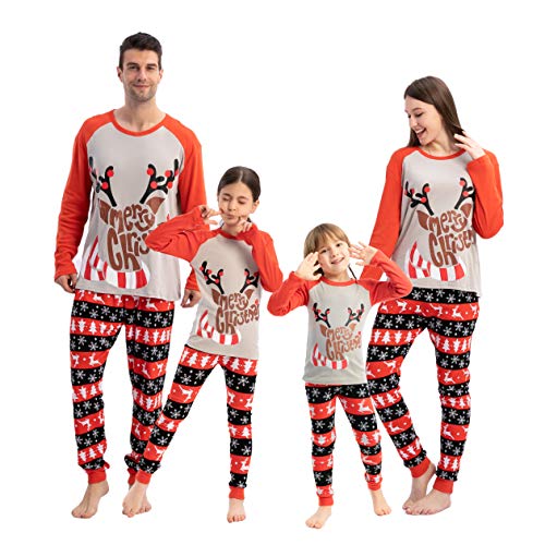 Christmas Matching Family Pajamas Set Holiday PJs Sleepwear Loungewear (Small, Red-Reindeer Men)
