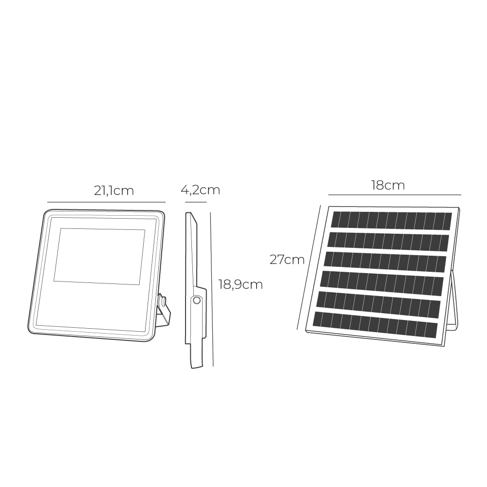 EDM Foco Proyector 31856 Slim Gris 50 W 600 lm Solar (6500 K)
