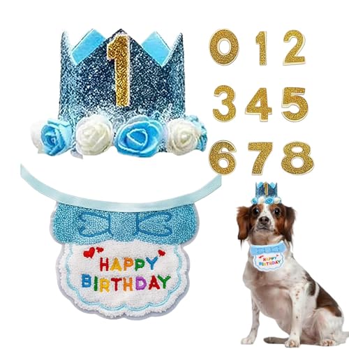 Birthday Pet Costume Kit, Adjustable Scarf Hat Set, Puppy Celebration Accessories, Cute Party Outfit for Cat Dog Adoption, Festive Pet Apparel with Colorful Style, Decor for Indoor Home