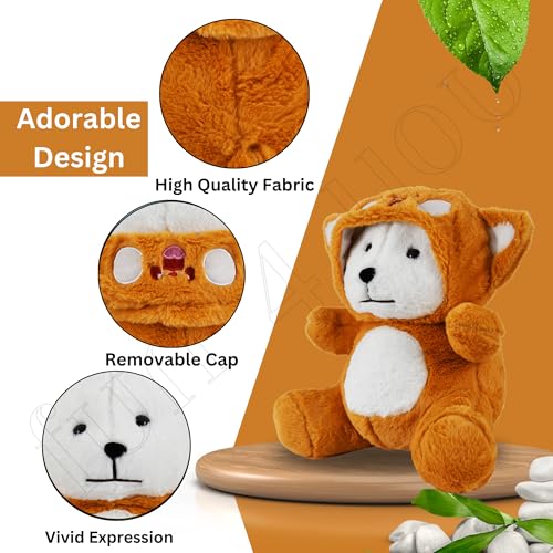 Image of Fun4you Hudded Teddy Bear 50 cm (Light Brown) - Soft Plush Toy for Baby Girls & Boys, Huggable Stuffed Teddy Bear Birthday, Baby Shower Gift for Girlfriend, Kids, Girls Age 2-10