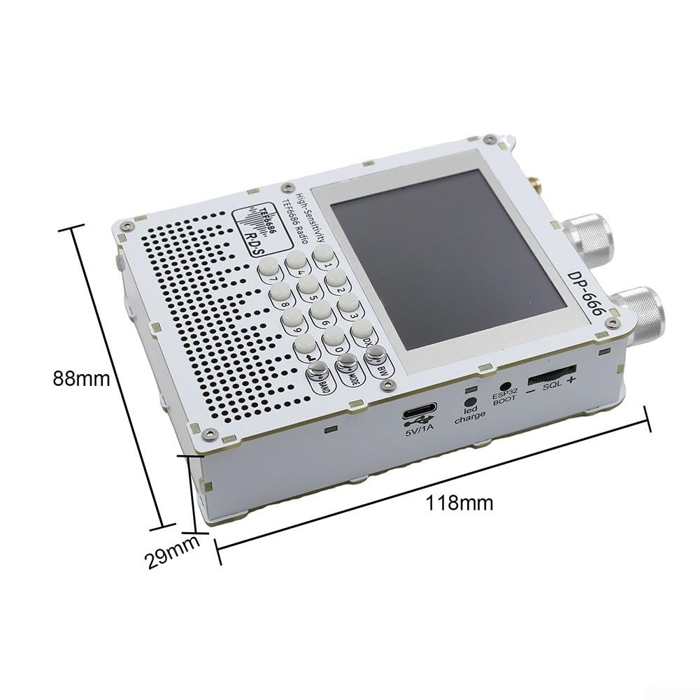 Radio Portable FM AM SW pour dsp Écran Tactile 2.8" Radio Portable(White2)