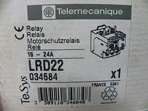 TELEMECANIQUE LRD-22 LRD22 Thermal Overload Relay Motor Protection 16-24A 600V