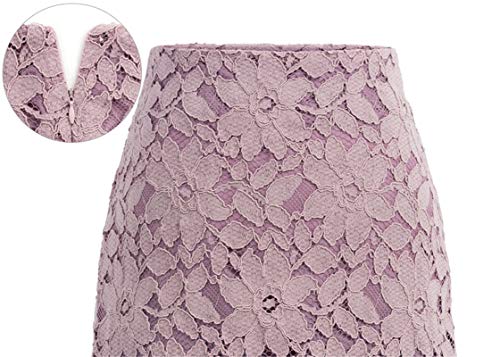 ebossy Women's Elegant Floral Lace Knee Length Pencil Skirt3