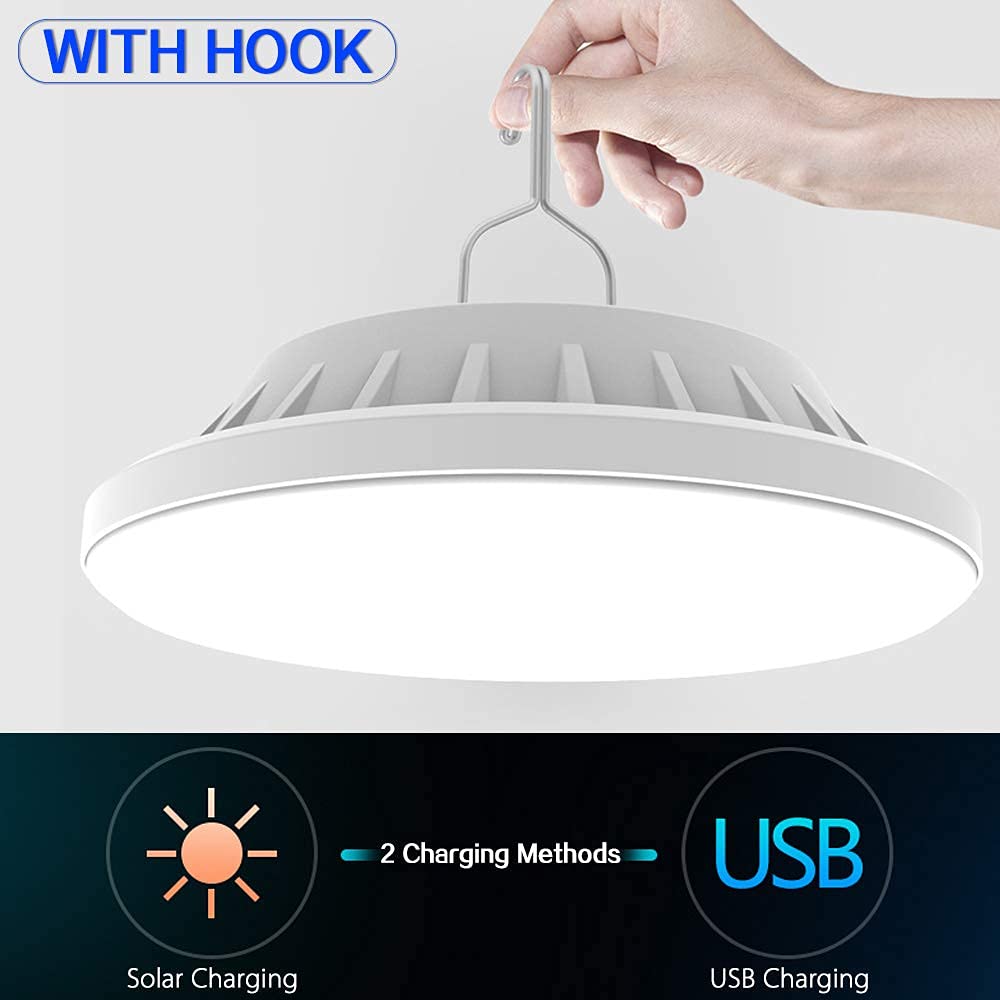 Luci da campeggio ricaricabili con telecomando per tende da esterno Lampada per lanterna solare 5 modalità, Lampada LED ultra luminosa Illuminazione impermeabile per tende, campeggio zaino in spalla